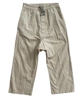 Zara Man Khaki Drop Crotch Harem Pants 100% Cotton Cropped Lounge Street Wear S